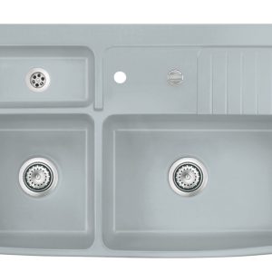 Systemceram Centra 90 Titan, zlewozmywak ceramiczny, korek automatyczny