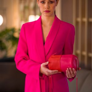 Skórzana mała torebka na ramię z łańcuszkiem DUDU