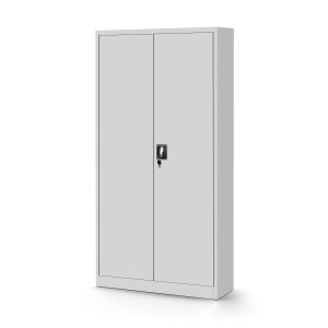 Biurowa szafa metalowa na akta TOMASZ, 900 x 1850 x 450 mm, szara