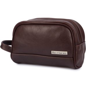 Kosmetyczka skórzana brązowa saszetka podróżna elegancka Beltimore R24