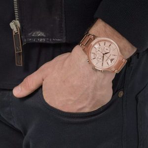 Zegarek ARMANI AR2452. Kwarcowy, Kolor różowy. Mężczyzna.