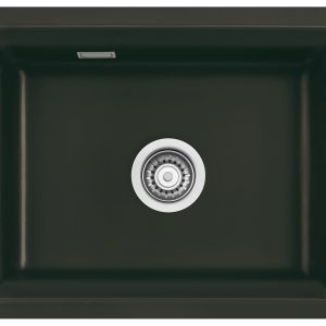 Systemceram Kara 50 U Nigra, zlewozmywak ceramiczny, korek manualny