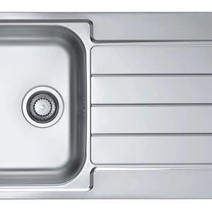 Alveus LINE 20 LEN Standard 86x50 1K zlew wpuszczany z odpływem zatyczkowym fi114 z syfonem