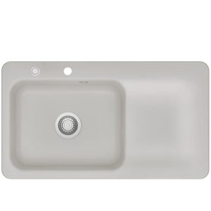 Systemceram Juna 90 Alu, zlewozmywak ceramiczny, korek manualny
