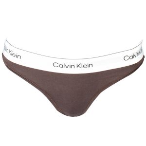 CALVIN KLEIN DAMSKIE STRINGI BRĄZOWE