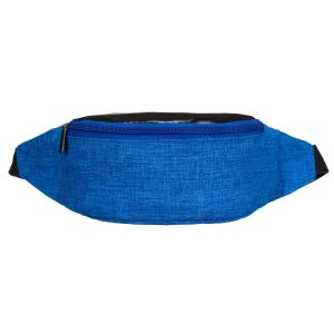 Kompaktowa saszetka z poliestru w niebiesko-czarnym kolorze, zawieszona na regulowanym pasku - Loren