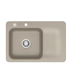 Systemceram Juna 75 Fango, zlewozmywak ceramiczny, korek manualny