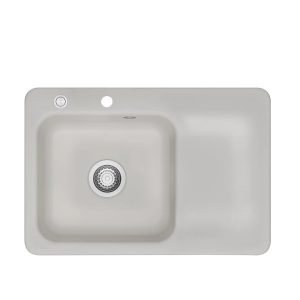 Systemceram Juna 75 Alu, zlewozmywak ceramiczny, korek manualny