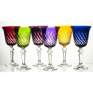 Crystal Julia Kieliszki do wina czerwonego 6 sztuk mix kolorów