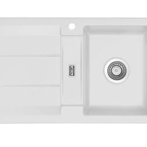 Systemceram Genea 87 Satin, zlewozmywak ceramiczny, korek manualny