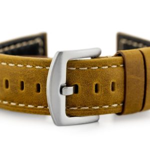Pasek skórzany do zegarka W29 - jasny brąz 22mm