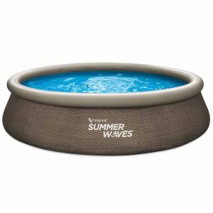 Lifetime Szybki basen nadmuchiwany basen okrągły Rattan w kolorze brązowym 396x84 cm