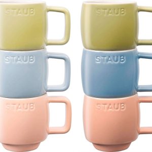 STAUB SERVING Zestaw 6 kubków ceramicznych - Wielokolorowy, 100 ml