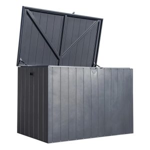 Skrzynia ogrodowa ze stali Shelterlogic | 980 litrów | Pudełko na poduszki i pudełko do przechowywania | Antracyt | 79x138x93 cm