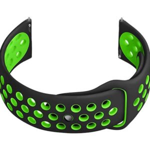 Pasek gumowy do smartwatch U11 - czarny/zielony - 22mm