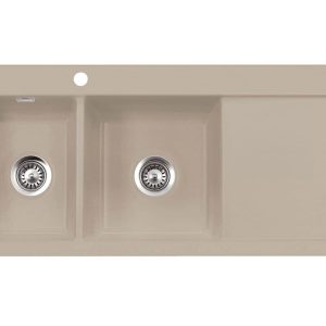 Systemceram Mera Double Fango, Zlewozmywak ceramiczny, korek manualny,