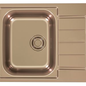 Alveus Monarch LINE 110 BRĄZ 61,5x50 1k zlew wpuszczany z odpływem zatyczkowym fi 114 z syfonem