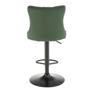 Hoker z oparciem tapicerowany zielony / czarny H117