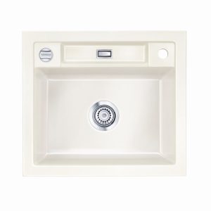 Systemceram Bela 57 Magnolia, zlewozmywak ceramiczn, korek manualny