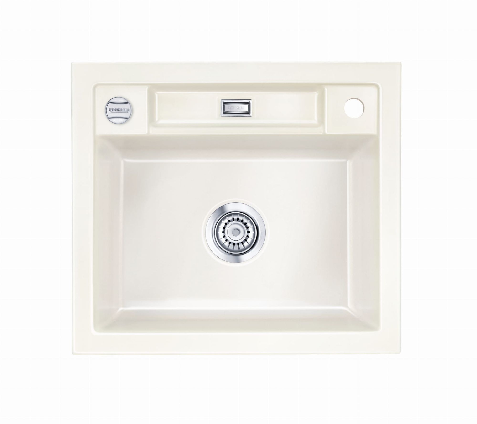 Systemceram Bela 57 Magnolia, zlewozmywak ceramiczn, korek manualny