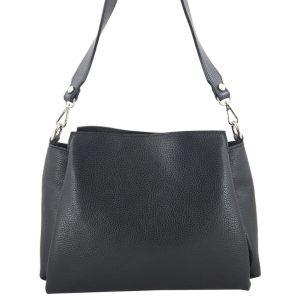 Torebka kuferek na szerokim pasku - Szara ciemna