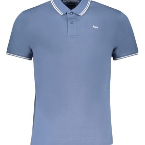 NIEBIESKA MĘSKA KOSZULKA POLO Z KRÓTKIM RĘKAWEM HARMONT&BLAINE