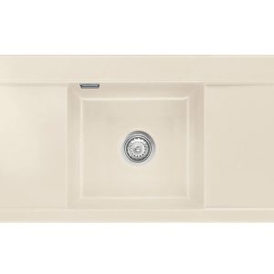 Systemceram Mera Middle Magnolia, zlew ceramiczny, korek manualny