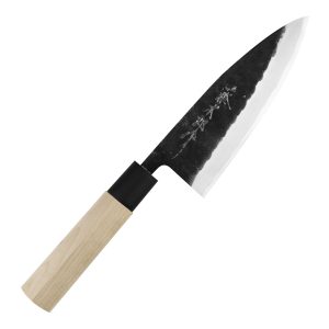Tojiro F-1120 Black Hammered Shirogami#2 Nóż Deba 15 cm