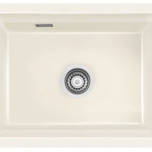 Systemceram Kara 50 U Magnolia, zlewozmywak ceramiczny, korek manualny