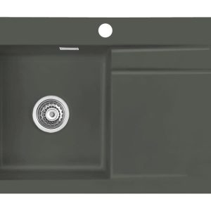 Systemceram Stema 80 Schiefer, zlewozmywak ceramiczny, korek manualny