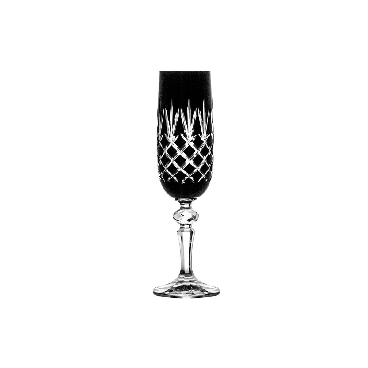 Crystal Julia Kieliszki do szampana prosecco 6 sztuk czarne Ananas