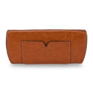 Personalizowane skórzane etui na okulary Solier SA37 camel