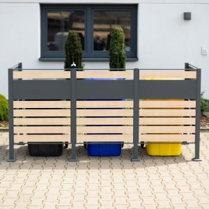Westmann Okładzina metalowa na śmieci Planum 3x240L Wygląd drewna 240x90x120cm