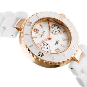 ZEGAREK DAMSKI LONGBO - white/gold (zx610a)