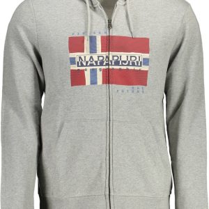 BLUZA NAPAPIJRI Z ZAMKIEM MĘSKA SZARA