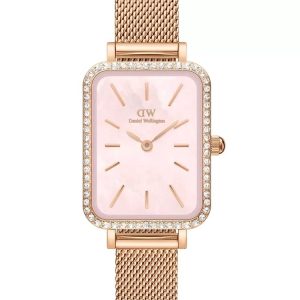 ZEGAREK DAMSKI DANIEL WELLINGTON Quadro Lumine Bezel Melrose Pink DW00100669 + BOX (zw519j)