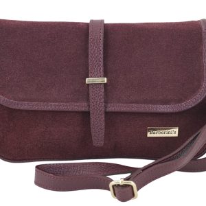 Zamszowa torebka damska Barberini's - Bordowa