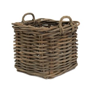 Westmann Rattanowy kosz na drewno opałowe Vida L Brązowy 50x50x45cm
