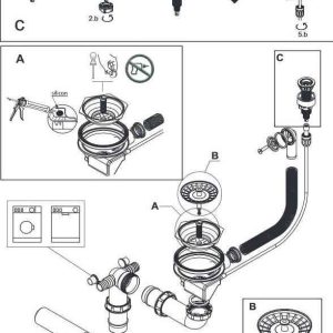 Alveus SYFON fi 114 pojedynczy z przelewem POP-UP odpływ sześcioboczny Sensual