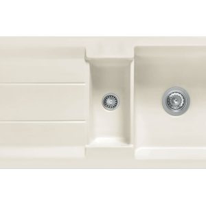 Systemceram Genea 100 Jasmin, Zlewozmywak ceramiczny, korek manualny