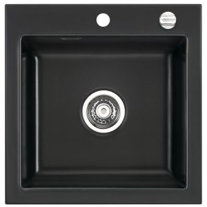 Systemceram Mera 51 Zlew ceramiczny Nero, korek automatyczny