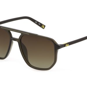 Okulary FILA SFI312-57Z51P. Okulary przeciwsłoneczne, Kolor zielony. Mężczyzna.