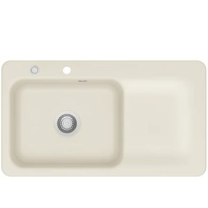 Systemceram Juna 90 Jasmin, zlewozmywak ceramiczny, korek manualny