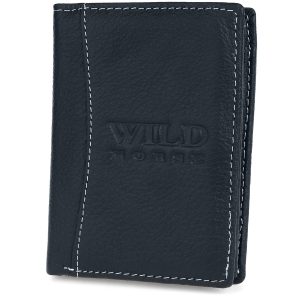 Portfel skórzany męski duży granatowy Wild Horse RFiD G74