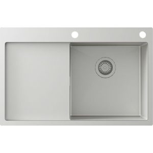 TERRA101N-R (nano) zlewozmywak stalowy srebrny PVD , powłoka Nano , Prawa komora