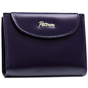Mały, skórzany portfel damski w fioletowym kolorze - Peterson