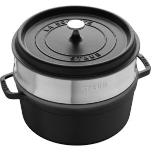 STAUB LA COCOTTE Garnek żeliwny okrągły z wkładem 3.8 ltr czarny