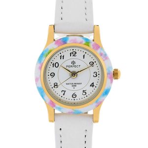 ZEGAREK KOMUNIJNY DZIECIĘCY PERFECT LP195-06 - biały/złoty + BOX