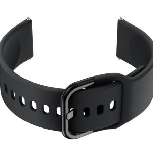 Pasek gumowy do smartwatch U01 - czarny/czarny - 20mm
