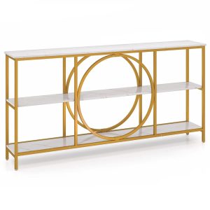 Konsola mid-century 3 poziomowa biała